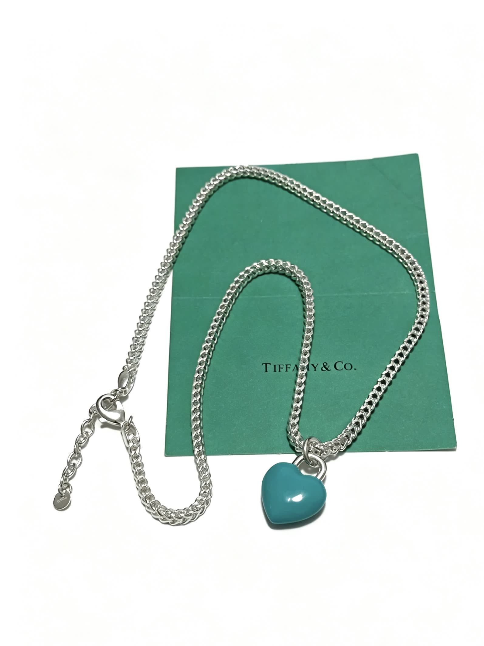 Tiffany & Co. Blue Heart Lock Necklace